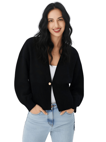 Chic Button Cardigan Knitted Women's Casual Deep V Neck Long Sleeve Slim Warm Sweater Autumn New Lady Fashion Knitwear Top, Drestiny, Cardigans, Sweaters, Long Sleeves, S, M, L, Black, Wine Red, Dark Red, Coffee, Brown, Dark Brown, Off White, United States, Australia, New Zealand, United Kingdom, shopdrestiny.com